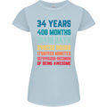 34th Birthday 34 Year Old Womens Petite Cut T-Shirt Light Blue