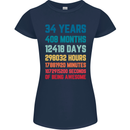 34th Birthday 34 Year Old Womens Petite Cut T-Shirt Navy Blue