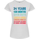 34th Birthday 34 Year Old Womens Petite Cut T-Shirt White