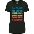 34th Birthday 34 Year Old Womens Wider Cut T-Shirt Black