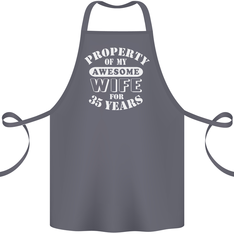 35 Year Wedding Anniversary 35th Funny Wife Cotton Apron 100% Organic Steel