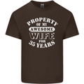 35 Year Wedding Anniversary 35th Funny Wife Mens Cotton T-Shirt Tee Top Dark Chocolate