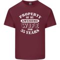 35 Year Wedding Anniversary 35th Funny Wife Mens Cotton T-Shirt Tee Top Maroon