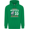 35 Year Wedding Anniversary 35th Rugby Mens 80% Cotton Hoodie Irish Green