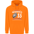 35 Year Wedding Anniversary 35th Rugby Mens 80% Cotton Hoodie Orange