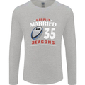 35 Year Wedding Anniversary 35th Rugby Mens Long Sleeve T-Shirt Sports Grey