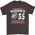 35 Year Wedding Anniversary 35th Rugby Mens T-Shirt 100% Cotton Dark Chocolate