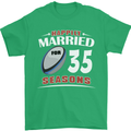 35 Year Wedding Anniversary 35th Rugby Mens T-Shirt 100% Cotton Irish Green