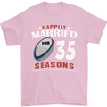 35 Year Wedding Anniversary 35th Rugby Mens T-Shirt 100% Cotton Light Pink