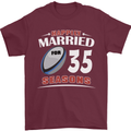 35 Year Wedding Anniversary 35th Rugby Mens T-Shirt 100% Cotton Maroon