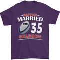 35 Year Wedding Anniversary 35th Rugby Mens T-Shirt 100% Cotton Purple