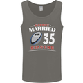 35 Year Wedding Anniversary 35th Rugby Mens Vest Tank Top Charcoal