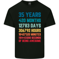 35th Birthday 35 Year Old Mens Cotton T-Shirt Tee Top Black
