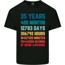 35th Birthday 35 Year Old Mens Cotton T-Shirt Tee Top Black