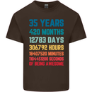 35th Birthday 35 Year Old Mens Cotton T-Shirt Tee Top Dark Chocolate