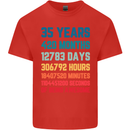 35th Birthday 35 Year Old Mens Cotton T-Shirt Tee Top Red