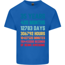 35th Birthday 35 Year Old Mens Cotton T-Shirt Tee Top Royal Blue