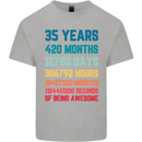 35th Birthday 35 Year Old Mens Cotton T-Shirt Tee Top Sports Grey