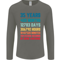 35th Birthday 35 Year Old Mens Long Sleeve T-Shirt Charcoal