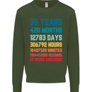 35th Birthday 35 Year Old Mens Sweatshirt Jumper Forest Green