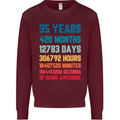 35th Birthday 35 Year Old Mens Sweatshirt Jumper Maroon