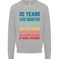 35th Birthday 35 Year Old Mens Sweatshirt Jumper Sports Grey