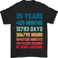35th Birthday 35 Year Old Mens T-Shirt 100% Cotton Black