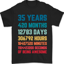 35th Birthday 35 Year Old Mens T-Shirt 100% Cotton Black