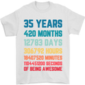 35th Birthday 35 Year Old Mens T-Shirt 100% Cotton White