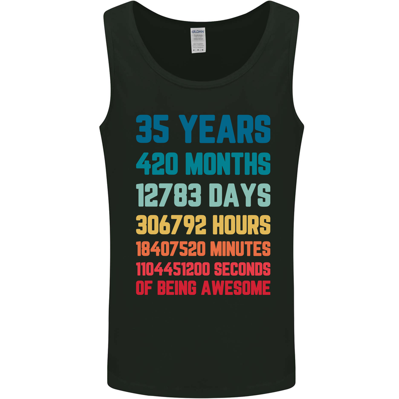 35th Birthday 35 Year Old Mens Vest Tank Top Black