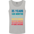 35th Birthday 35 Year Old Mens Vest Tank Top Sports Grey