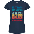 35th Birthday 35 Year Old Womens Petite Cut T-Shirt Navy Blue