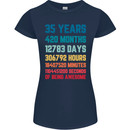 35th Birthday 35 Year Old Womens Petite Cut T-Shirt Navy Blue