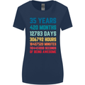 35th Birthday 35 Year Old Womens Wider Cut T-Shirt Navy Blue