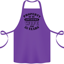35th Wedding Anniversary 35 Year Funny Wife Cotton Apron 100% Organic Purple