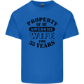 35th Wedding Anniversary 35 Year Funny Wife Mens Cotton T-Shirt Tee Top Royal Blue