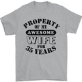 35th Wedding Anniversary 35 Year Funny Wife Mens T-Shirt 100% Cotton Sports Grey