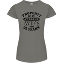 35th Wedding Anniversary 35 Year Funny Wife Womens Petite Cut T-Shirt Charcoal