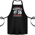 36 Year Wedding Anniversary 36th Rugby Cotton Apron 100% Organic Black