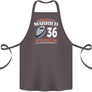 36 Year Wedding Anniversary 36th Rugby Cotton Apron 100% Organic Dark Grey