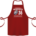 36 Year Wedding Anniversary 36th Rugby Cotton Apron 100% Organic Maroon