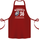 36 Year Wedding Anniversary 36th Rugby Cotton Apron 100% Organic Maroon