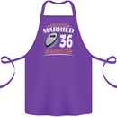 36 Year Wedding Anniversary 36th Rugby Cotton Apron 100% Organic Purple