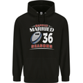 36 Year Wedding Anniversary 36th Rugby Mens 80% Cotton Hoodie Black