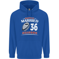 36 Year Wedding Anniversary 36th Rugby Mens 80% Cotton Hoodie Royal Blue
