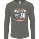 36 Year Wedding Anniversary 36th Rugby Mens Long Sleeve T-Shirt Charcoal