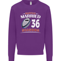 36 Year Wedding Anniversary 36th Rugby Mens Sweatshirt Jumper Purple