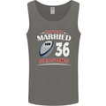 36 Year Wedding Anniversary 36th Rugby Mens Vest Tank Top Charcoal