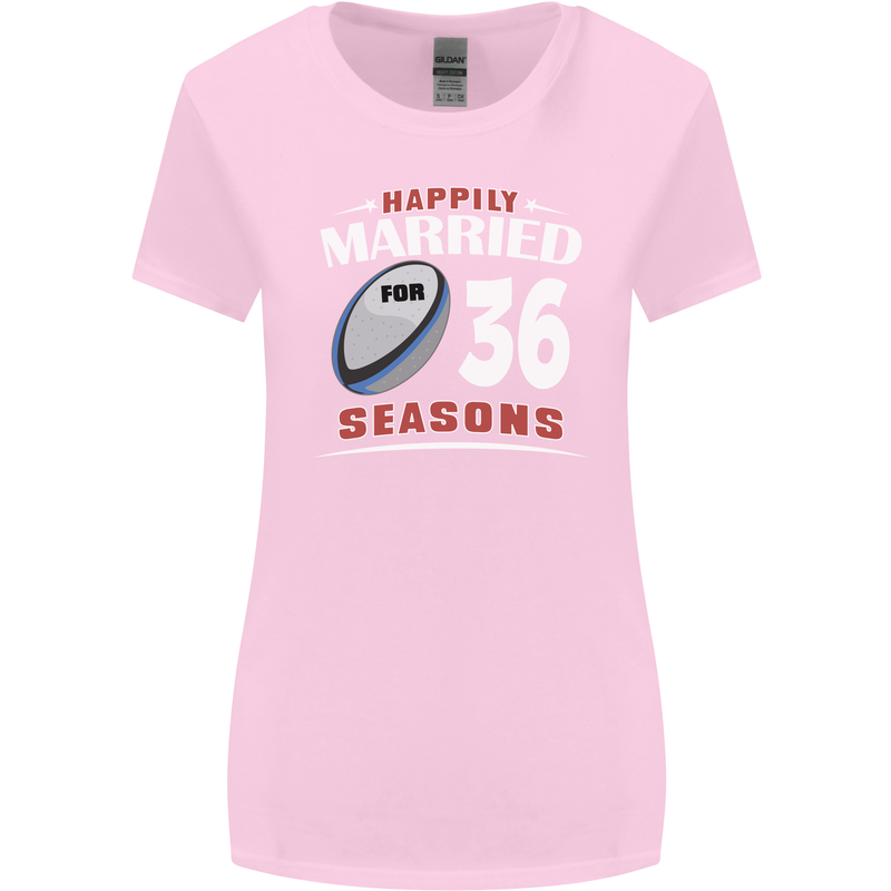 36 Year Wedding Anniversary 36th Rugby Womens Wider Cut T-Shirt Light Pink