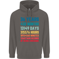 36th Birthday 36 Year Old Mens 80% Cotton Hoodie Charcoal